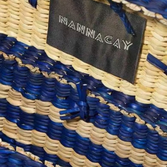 Nannacay Straw handbag Tote w Pom poms Beach bag Brand New w tag Handmade Travel - Picture 5 of 16